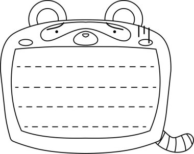 Şirin Rakun not panosu Monokrom taslağı 