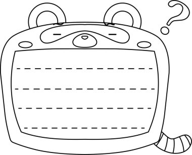 Şirin Rakun not panosu Monokrom taslağı 