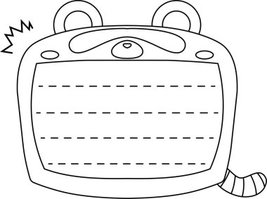 Şirin Rakun not panosu Monokrom taslağı 