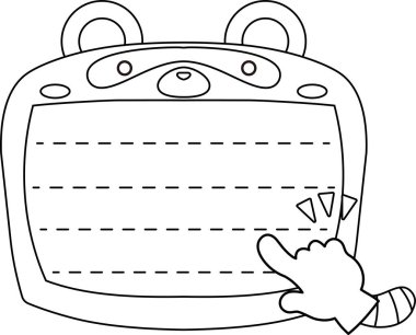 Şirin Rakun not panosu Monokrom taslağı 