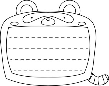 Şirin Rakun not panosu Monokrom taslağı 