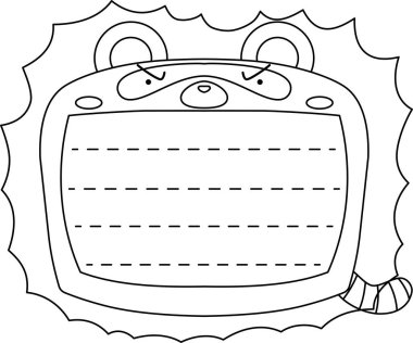 Şirin Rakun not panosu Monokrom taslağı 