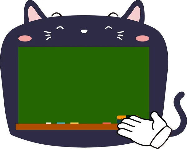 Aranyos fekete macska tábla — Stock Vector