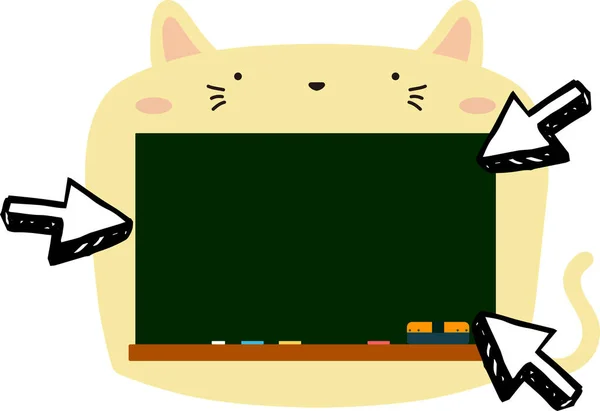 Schattig Cat schoolbord — Stockvector