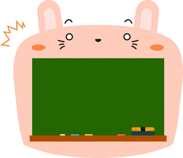 Schattig konijn schoolbord — Stockvector