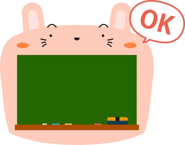 Schattig konijn schoolbord — Stockvector