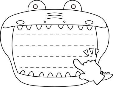 Şirin kayman yazı tahtası taslağı 