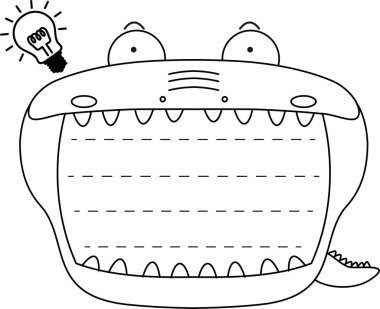 Şirin kayman yazı tahtası taslağı 