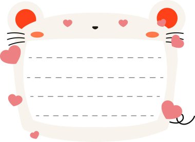 Şirin beyaz fare not panosu