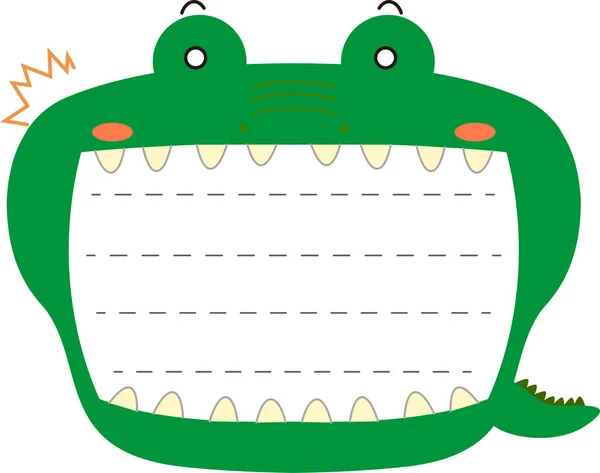 Bonito caiman noteboard — Vetor de Stock