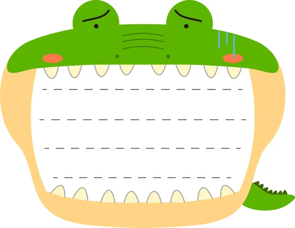 Aranyos krokodil jegyzettömb — Stock Vector