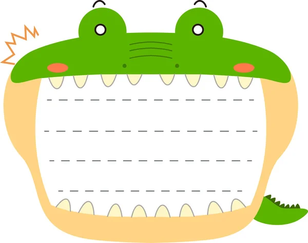 可爱的鳄鱼记事板 — 图库矢量图片
