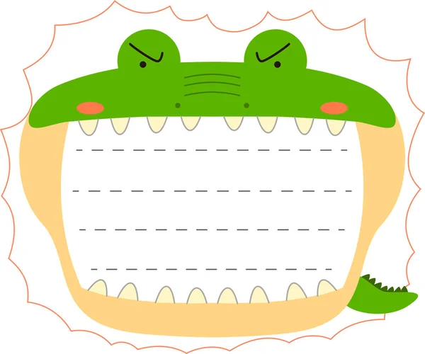 Niedliche Krokodilnotiztafel — Stockvektor