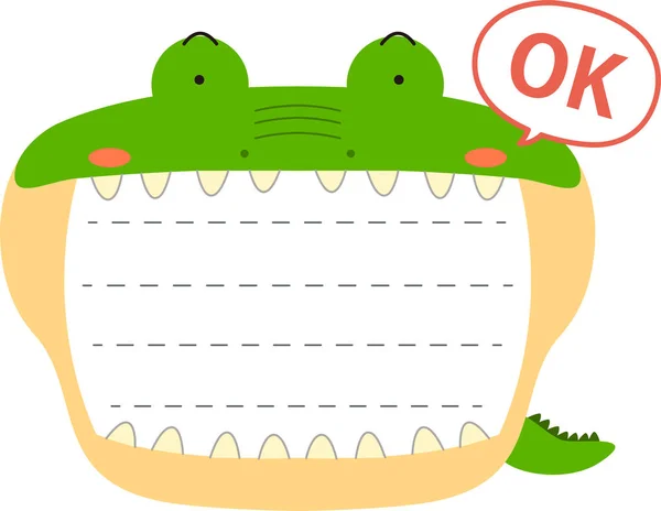 Roztomilý krokodýlí notes — Stockový vektor