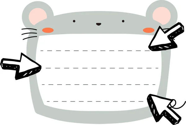 Ładny notatnik myszy — Wektor stockowy