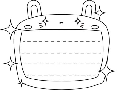 Sevimli beyaz tavşan not tahtası ana hatları 