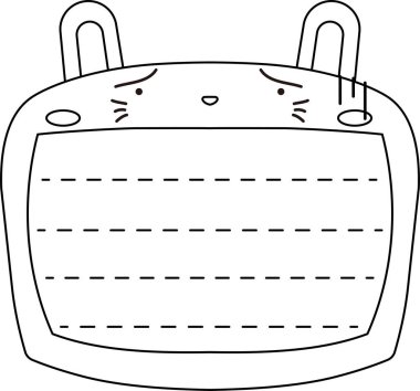 Sevimli beyaz tavşan not tahtası ana hatları 