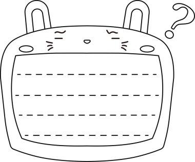 Sevimli beyaz tavşan not tahtası ana hatları 