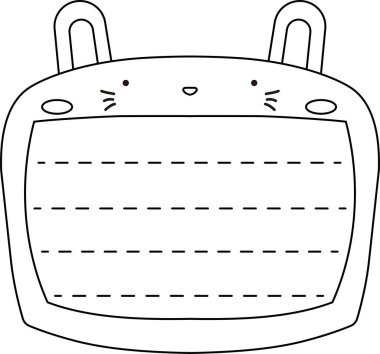 Sevimli beyaz tavşan not tahtası ana hatları 