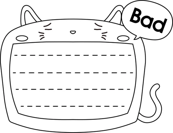 Esboço bonito do noteboard do gato — Vetor de Stock