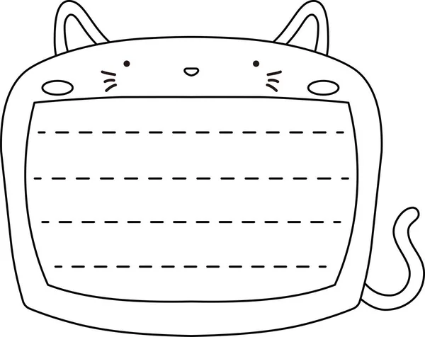 Esboço bonito do noteboard do gato — Vetor de Stock