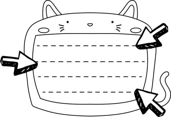 Söt Katt anteckningsbok översikt — Stock vektor