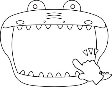 Şirin kayman beyaz tahta taslağı 