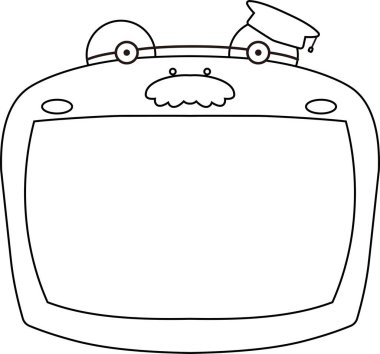 Sevimli kurbağa beyaz tahta ana hatları 