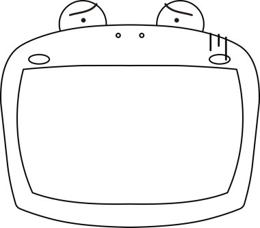 Sevimli kurbağa beyaz tahta ana hatları 