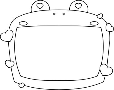 Sevimli kurbağa beyaz tahta ana hatları 