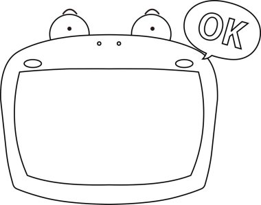 Sevimli kurbağa beyaz tahta ana hatları 