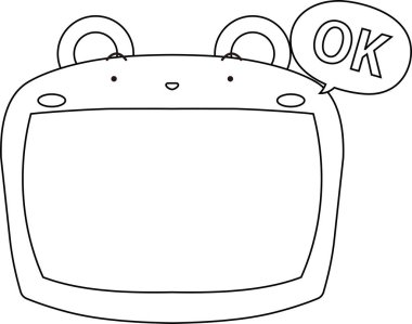 Sevimli Ayı beyaz tahta taslağı 