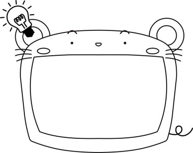 Şirin fare beyaz tahta ana hatları 