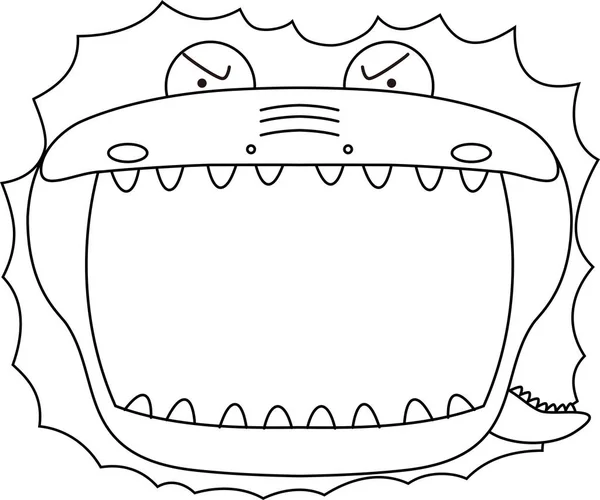 可爱的凯曼白板轮廓 — 图库矢量图片