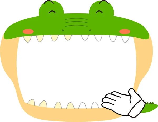 Quadro branco de crocodilo bonito —  Vetores de Stock