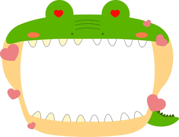 可爱的鳄鱼白板 — 图库矢量图片