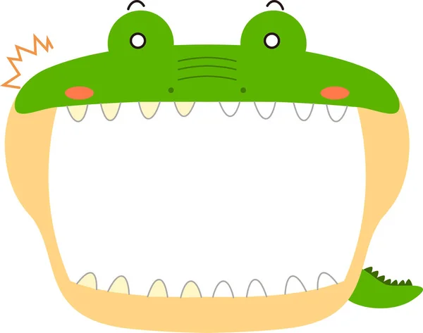 Tableau blanc crocodile mignon — Image vectorielle