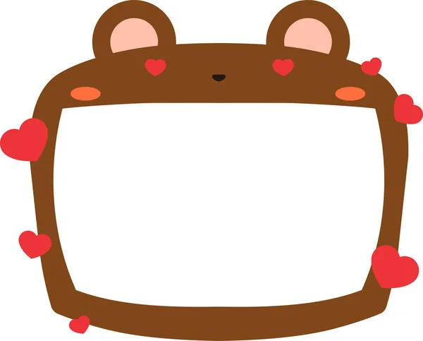 Mignon tableau blanc ours brun — Image vectorielle