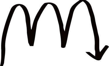 Kara El çeşitli görünüm okları çizdi 