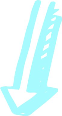 Renkli El, çeşitli görünümlü oklar çizdi 