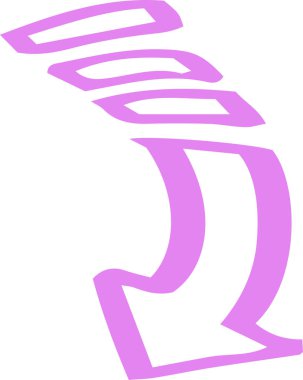 Renkli El, çeşitli görünümlü oklar çizdi 