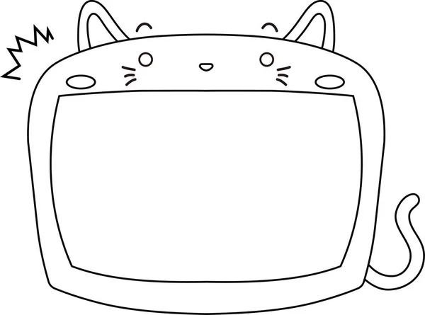 Tableau blanc mignon chat contour — Image vectorielle
