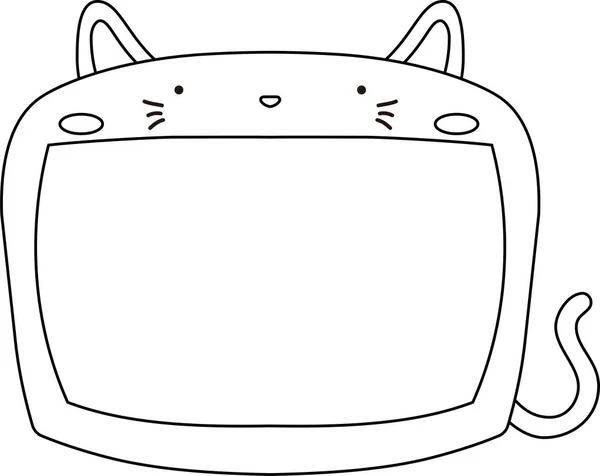 Tableau blanc mignon chat contour — Image vectorielle