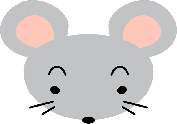 Γκρι χαριτωμένο πρόσωπο ποντικιού — Διανυσματικό Αρχείο