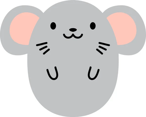 Gris Mignon visage de souris — Image vectorielle