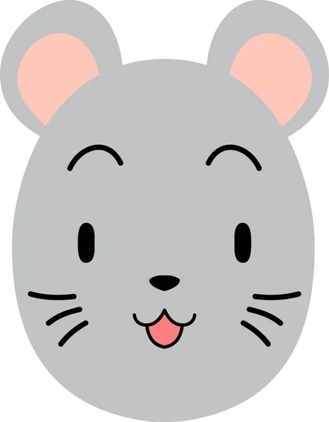 Szary Cute twarz myszy — Wektor stockowy