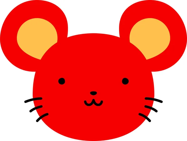 Rouge Mignon visage de souris — Image vectorielle