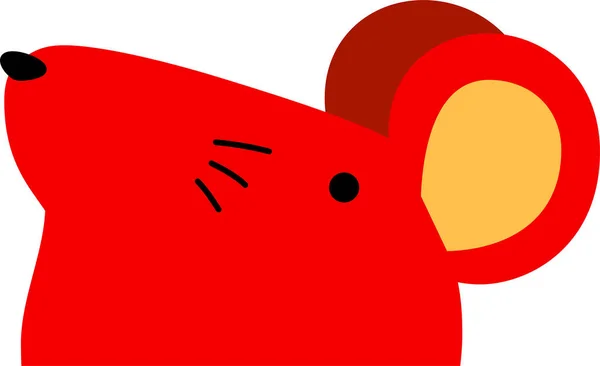 Vermelho bonito rosto do mouse — Vetor de Stock