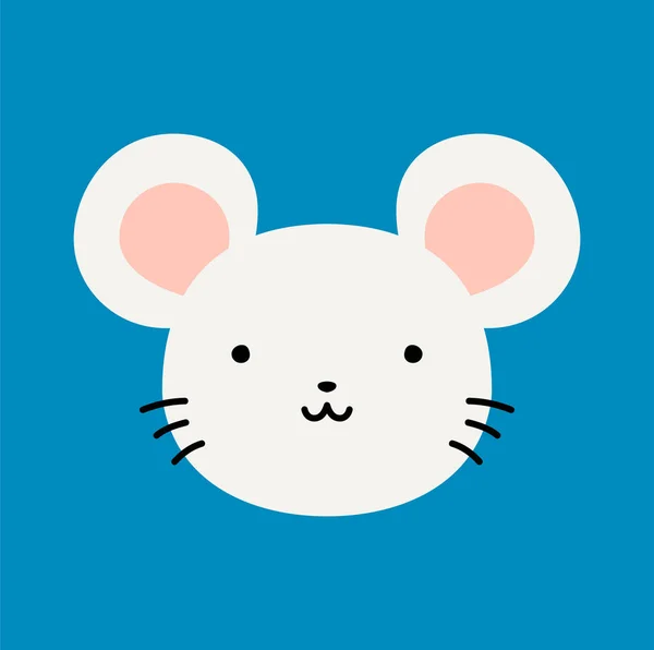 Blanc mignon visage de souris — Image vectorielle