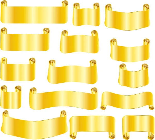 Papel dourado conjunto de rolagem de título —  Vetores de Stock